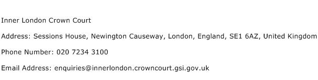 Inner London Crown Court Address Contact Number