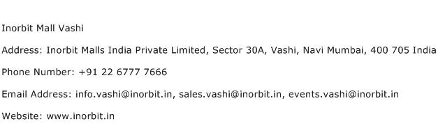 Inorbit Mall Vashi Address Contact Number