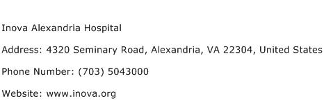 Inova Alexandria Hospital Address Contact Number