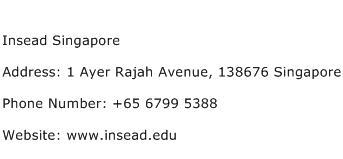 Insead Singapore Address Contact Number
