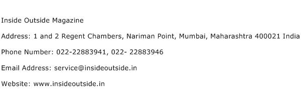 Inside Outside Magazine Address Contact Number