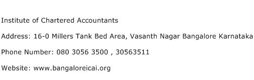 Institute of Chartered Accountants Address Contact Number