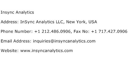 Insync Analytics Address Contact Number