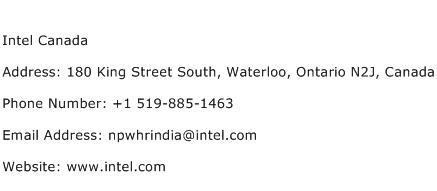Intel Canada Address Contact Number