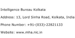 Intelligence Bureau Kolkata Address Contact Number