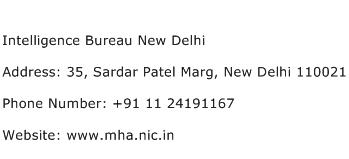 Intelligence Bureau New Delhi Address Contact Number