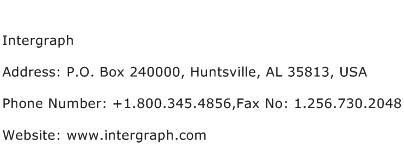 Intergraph Address Contact Number