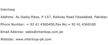 Interloop Address Contact Number