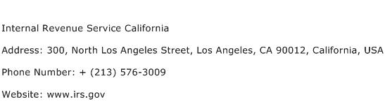 Internal Revenue Service California Address Contact Number