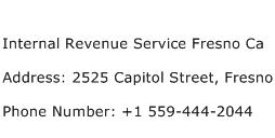Internal Revenue Service Fresno Ca Address Contact Number