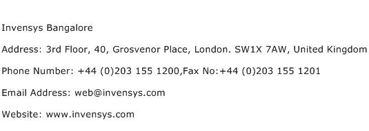 Invensys Bangalore Address Contact Number