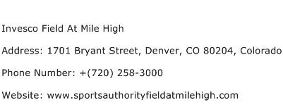 Invesco Field At Mile High Address Contact Number