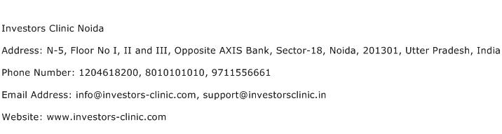 Investors Clinic Noida Address Contact Number