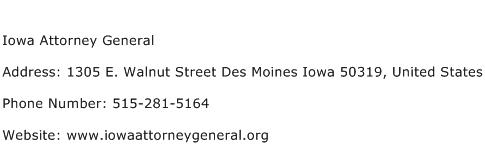 Iowa Attorney General Address Contact Number