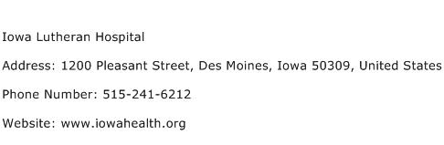 Iowa Lutheran Hospital Address Contact Number