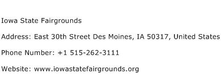 Iowa State Fairgrounds Address Contact Number