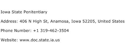 Iowa State Penitentiary Address Contact Number