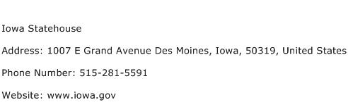 Iowa Statehouse Address Contact Number