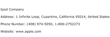 Ipod Company Address Contact Number