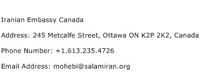 Iranian Embassy Canada Address Contact Number