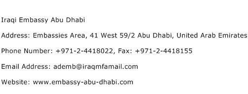 Iraqi Embassy Abu Dhabi Address Contact Number