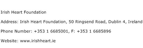 Irish Heart Foundation Address Contact Number