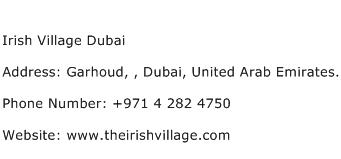 Irish Village Dubai Address Contact Number