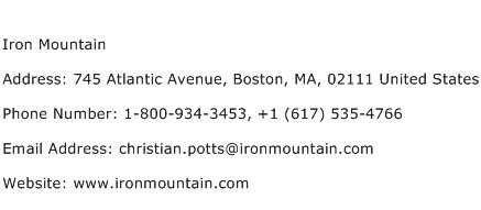 Iron Mountain Address Contact Number