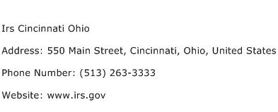 Irs Cincinnati Ohio Address Contact Number