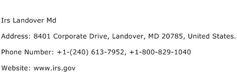 Irs Landover Md Address Contact Number