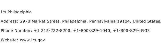 Irs Philadelphia Address Contact Number
