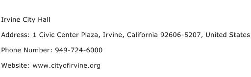 Irvine City Hall Address Contact Number