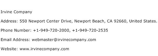 Irvine Company Address Contact Number