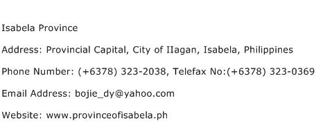 Isabela Province Address Contact Number