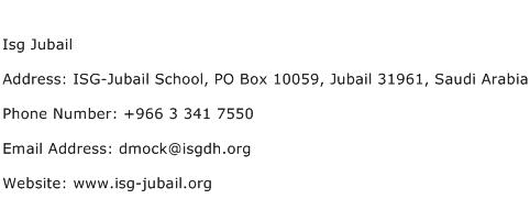 Isg Jubail Address Contact Number