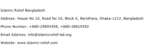 Islamic Relief Bangladesh Address Contact Number
