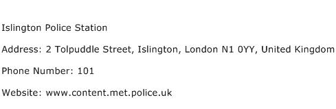Islington Police Station Address Contact Number