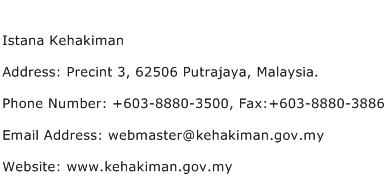 Istana Kehakiman Address Contact Number