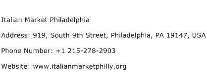 Italian Market Philadelphia Address Contact Number