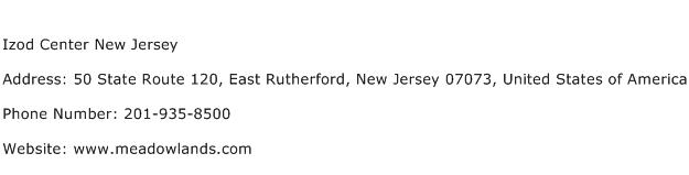 Izod Center New Jersey Address Contact Number