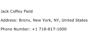 Jack Coffey Field Address Contact Number