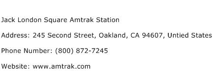 Jack London Square Amtrak Station Address Contact Number