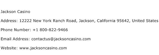 Jackson Casino Address Contact Number