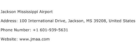 Jackson Mississippi Airport Address Contact Number