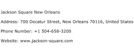 Jackson Square New Orleans Address Contact Number