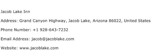 Jacob Lake Inn Address Contact Number