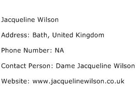 Jacqueline Wilson Address Contact Number