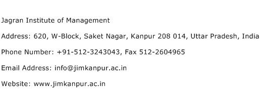 Jagran Institute of Management Address Contact Number