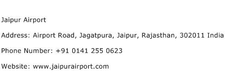 Jaipur Airport Address Contact Number