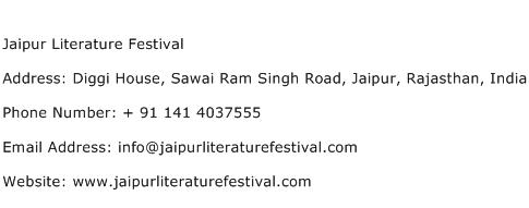 Jaipur Literature Festival Address Contact Number